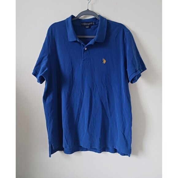U.S. Polo Assn Cotton Shirt  Logo Short Sleeve Collared Blue Size XL - Picture 1 of 5